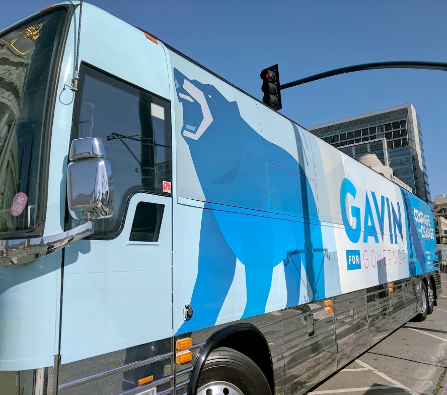 Gavin Newsom Bus Wrap